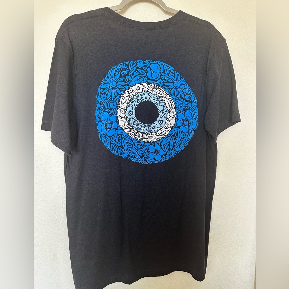Black Graphic T-Shirt with Blue Eye Design